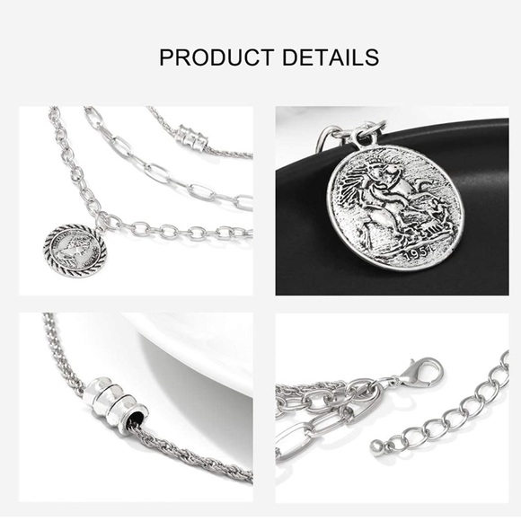 🎉🎉HP🎉🎉Silver Layered Necklace Set - Picture 2 of 7